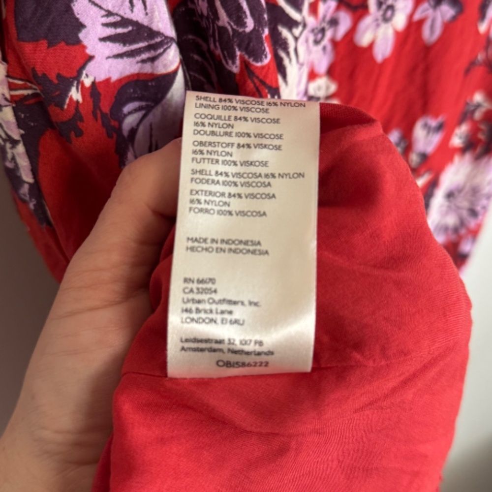 Anthropologie Maeve Puff-Sleeve Midi Dress - Red Floral | Size 6 - Picture 13 of 13
